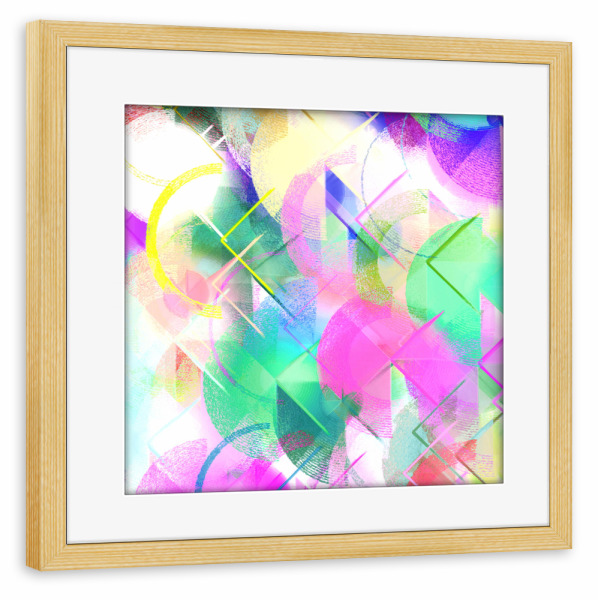 Poster mit Rahmen kiefer "Bunte Geometrie" artboxONE - Abstrakt