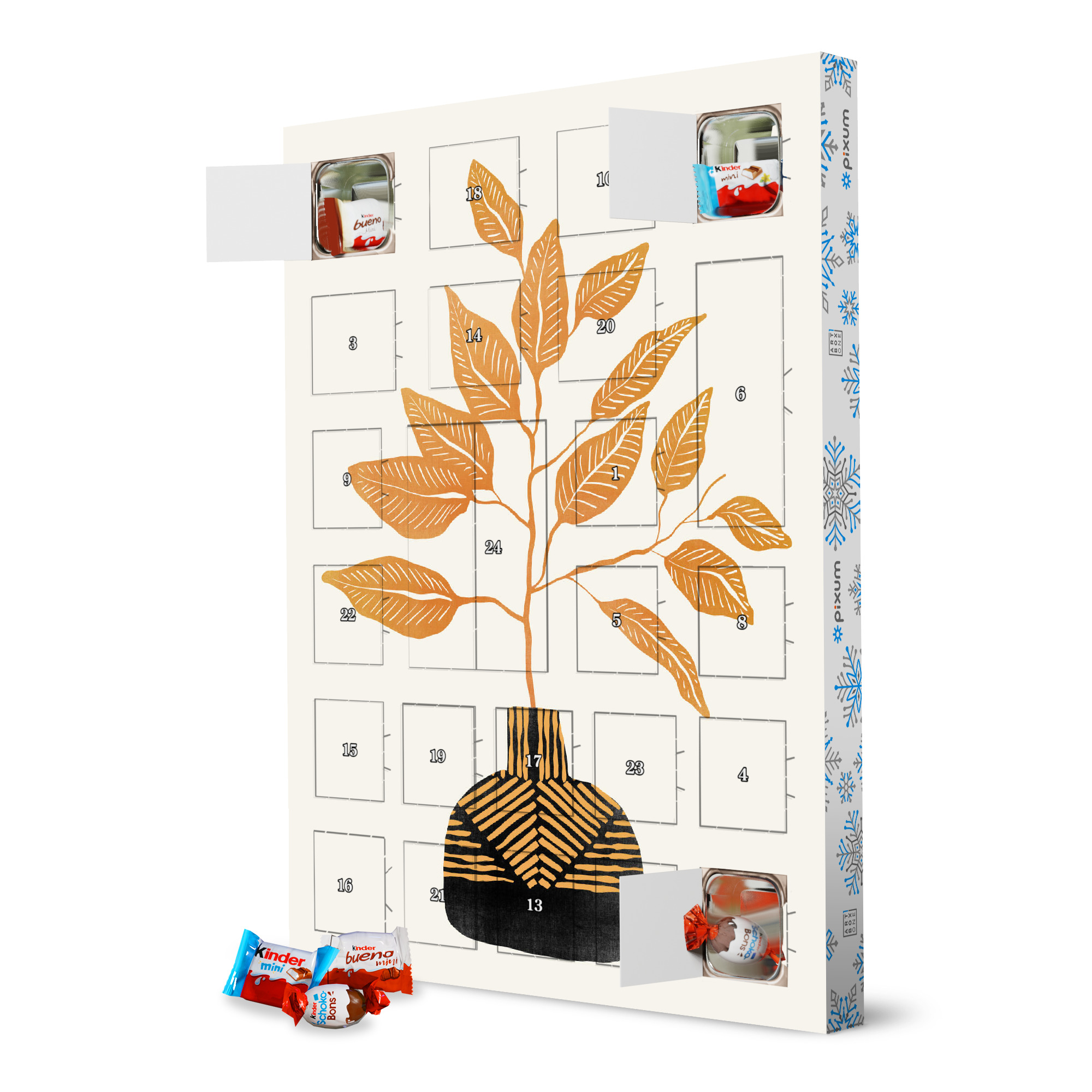 Adventskalender XXL mit Produkten von Kinder Cats & Dotz-Tribal Vase artboxONE Adventskalender Natur