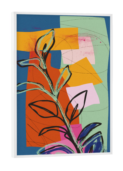 Poster mit weißem Rahmen "Abstrakte Natur - Blue" artboxONE - Natur,Floral,Abstrakt