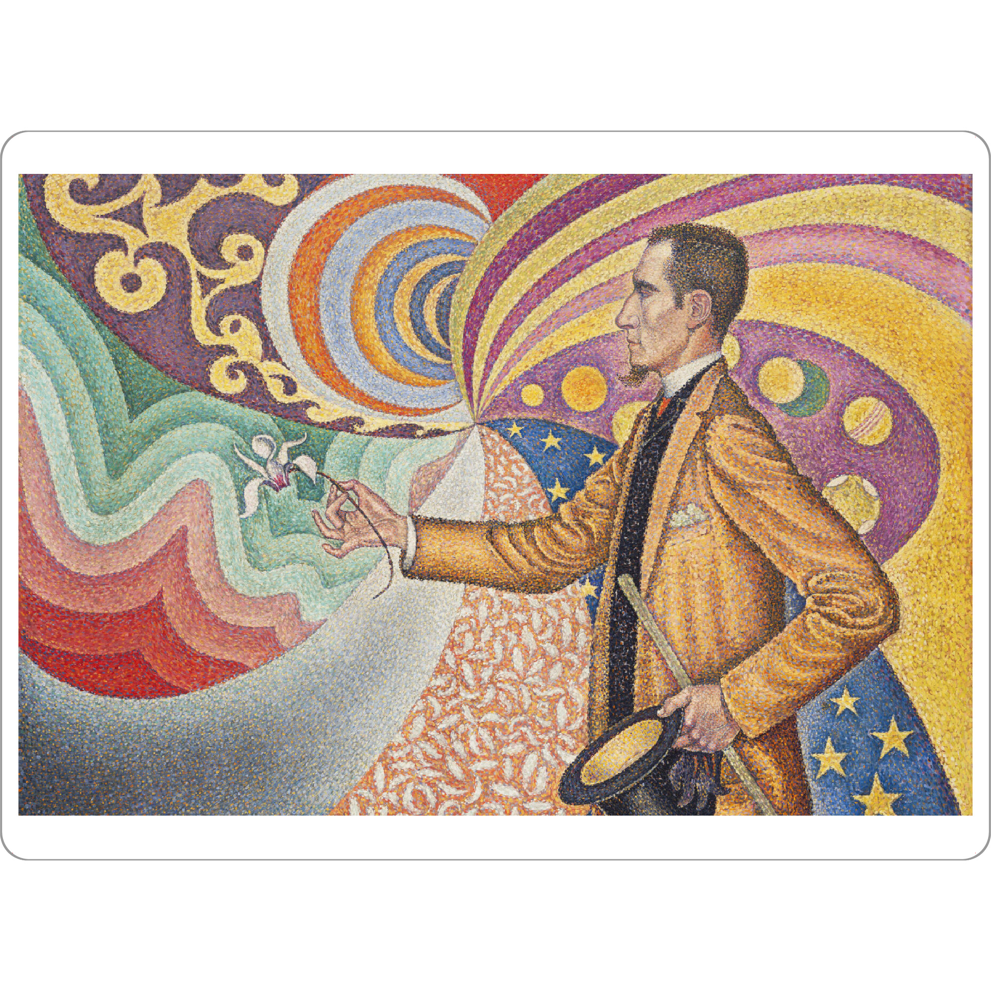 Tischset "Opus 217 - bunte Welt" artboxONE - Abstrakt,Menschen,Männer - Paul signac,Bunt,Malerei,Gemälde,Kunst,Mann,Anzug,Zylinder