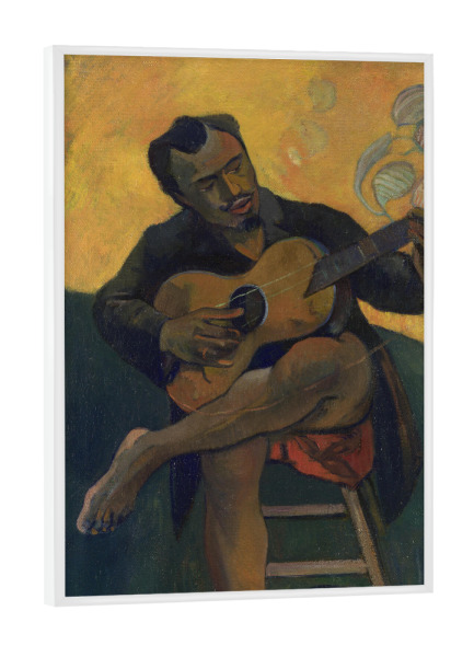 Poster mit weißem Rahmen "Gitarrenspieler" artboxONE - Musik,Männer - Paul gauguin,Musik,Gitarrist,Gitarrenspieler,Mann,Malerei,Gemälde,Kunst