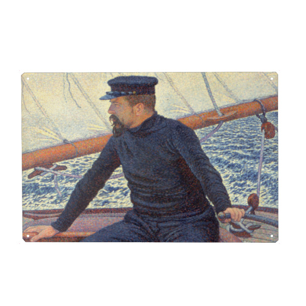 Holzbild "Paul Signac auf seinem Boot" artboxONE - Reise,Menschen,Reise / Strand und Meer,Männer