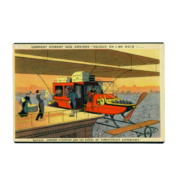 Holzbild "Zukunftsvision - Flugzeug" artboxONE - Reise,Architektur