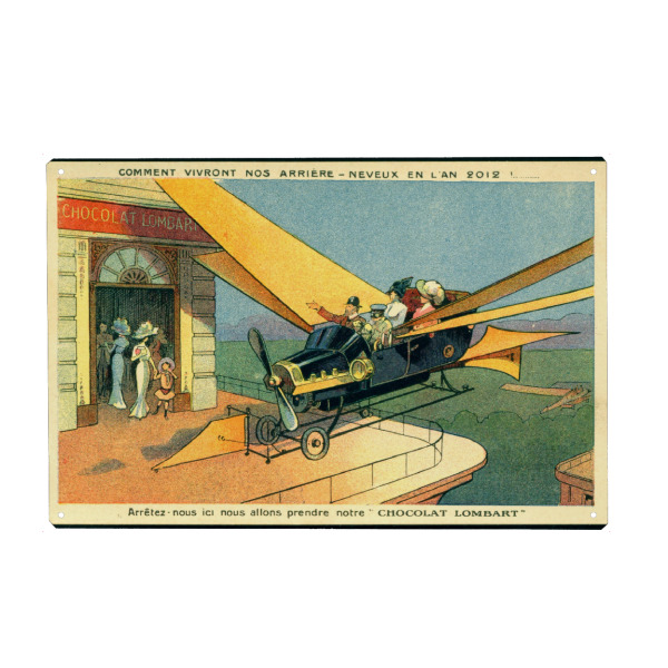 Holzbild "Zukunftsvision - Propellerflugzeug" artboxONE - Reise,Architektur