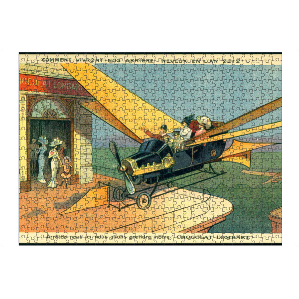 Puzzle Ravensburger "Zukunftsvision - Propellerflugzeug" artboxONE - Reise,Architektur