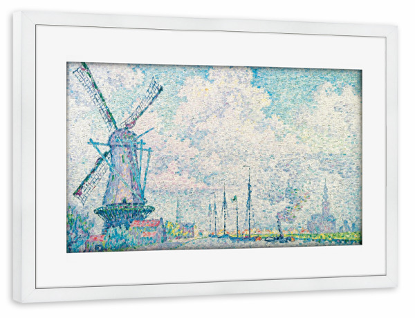 Poster mit Rahmen weiß "Kanal in Overschie" artboxONE - Natur,Architektur