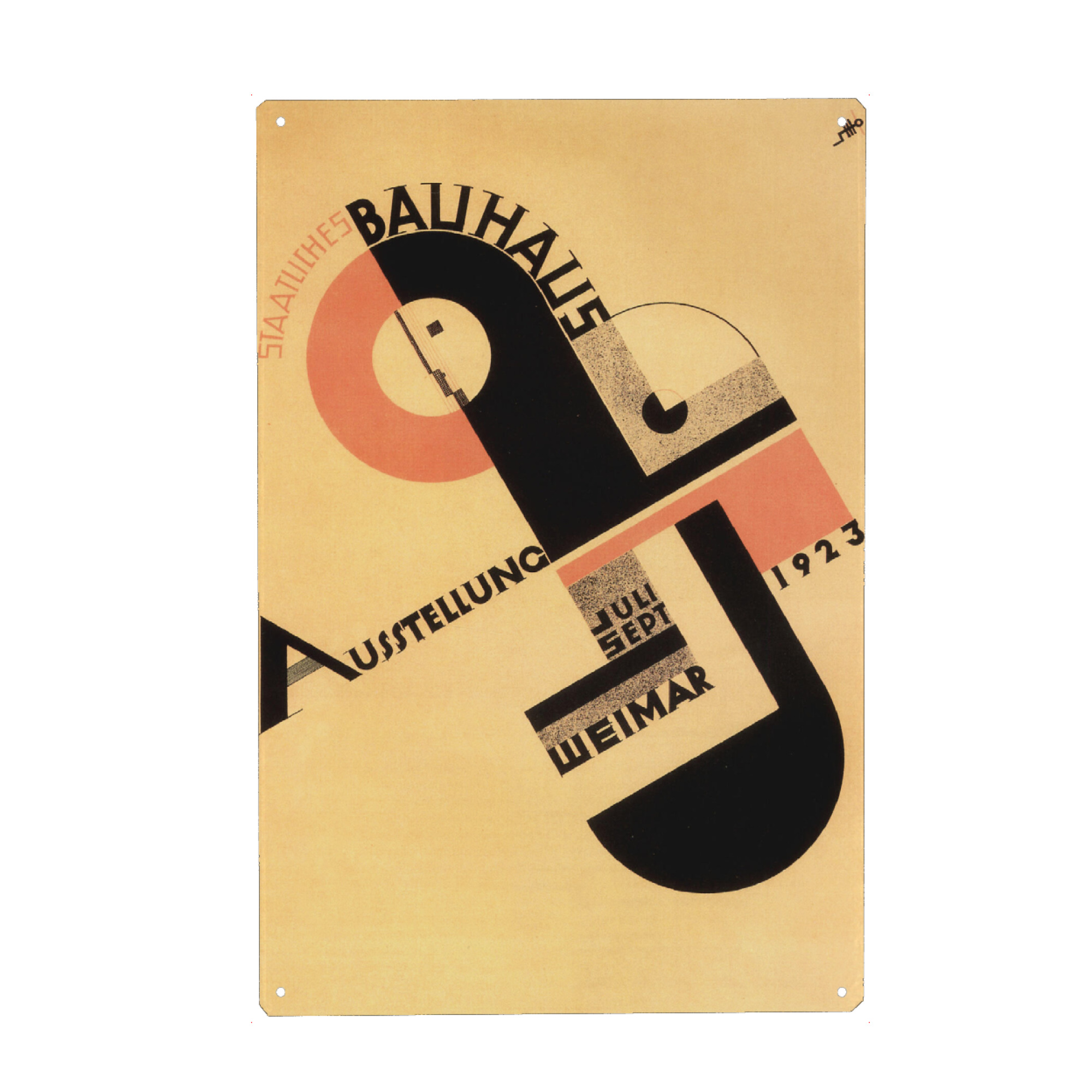 Metall Poster "Bauhaus-Ausstellung - Schmidt" artboxONE - Abstrakt,Geometrie - Joost schmidt,Bauhaus,Kunst,Malerei,Gemälde,Geometrie,Formen,Abstrakt