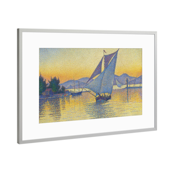 Poster mit Rahmen Silber "Der Hafen bei Sonnenuntergang" artboxONE - Natur,Reise,Reise / Strand und Meer