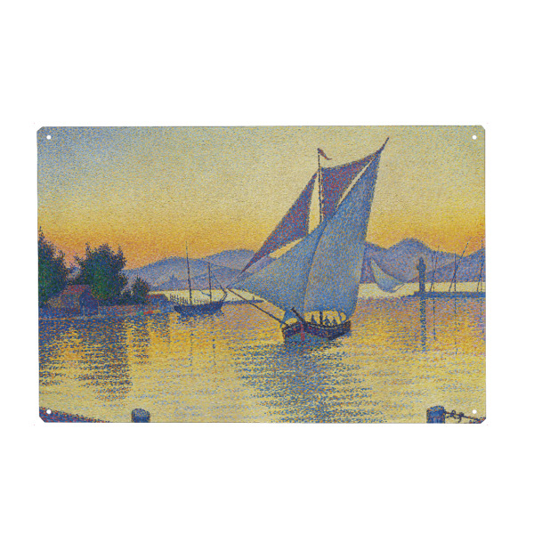 Holzbild "Der Hafen bei Sonnenuntergang" artboxONE - Natur,Reise,Reise / Strand und Meer