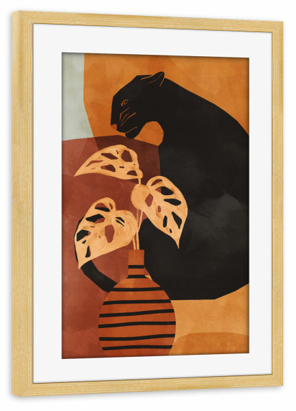 Poster mit Rahmen kiefer "Schöne Katze von TAS" artboxONE - Natur,Floral,Tiere