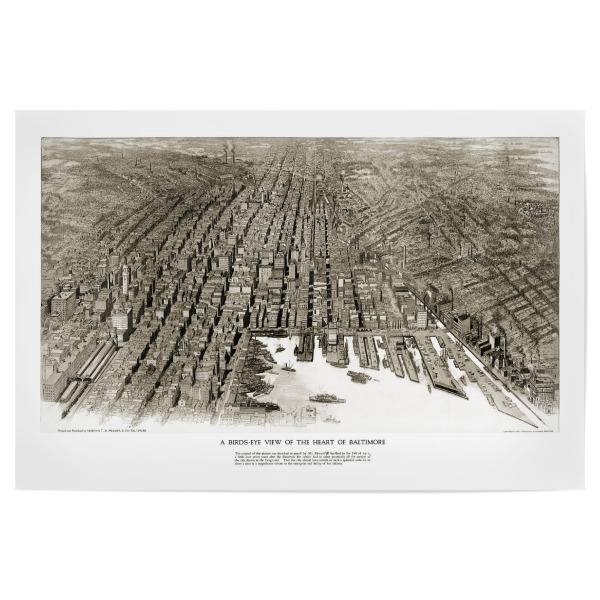 Poster 30x20 cm "Alte Baltimore-Karte" artboxONE - Städte,Architektur,Kartografie