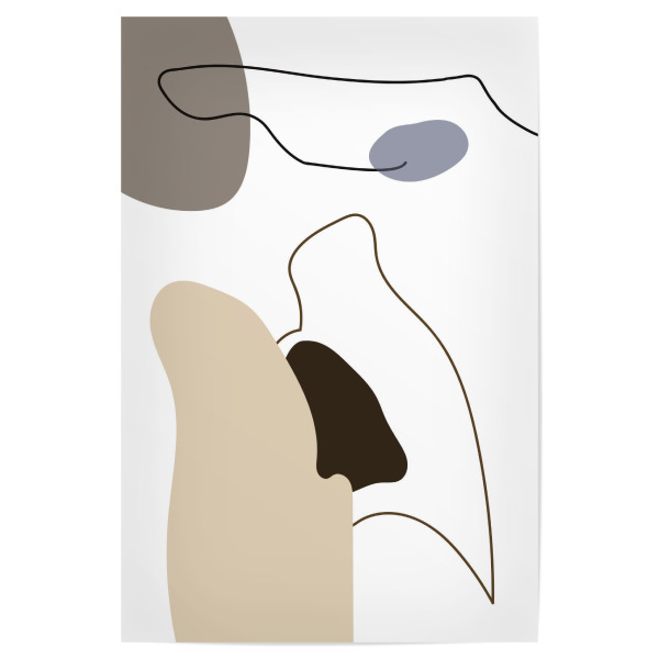 Poster 30x20 cm "Abstract everthing" artboxONE - Abstrakt,Geometrie - Blue,Brown,Abstract,Abstrakt,Stones,Art,Design,Kunst,Malerei,Formen,Geometrie
