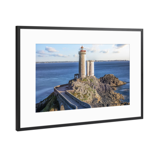 Poster mit Rahmen Schwarz (Metallic) "Bretagne Leuchtturm" artboxONE - Reise,Architektur,Reise / Strand und Meer,Reise / Länder