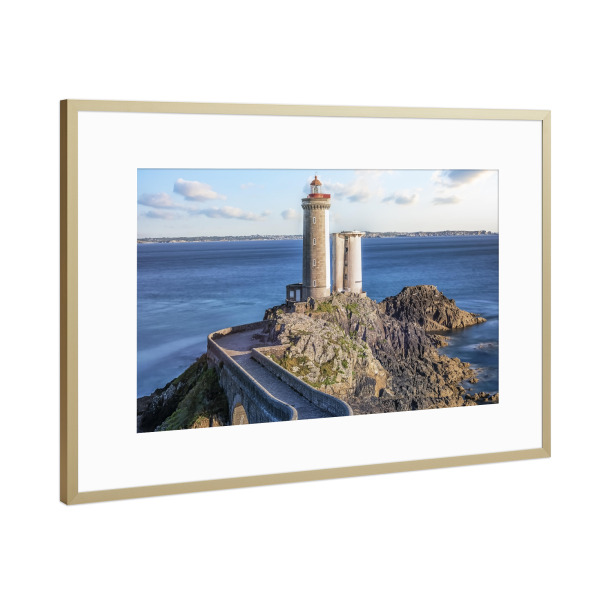 Poster mit Rahmen Gold "Bretagne Leuchtturm" artboxONE - Reise,Architektur,Reise / Strand und Meer,Reise / Länder