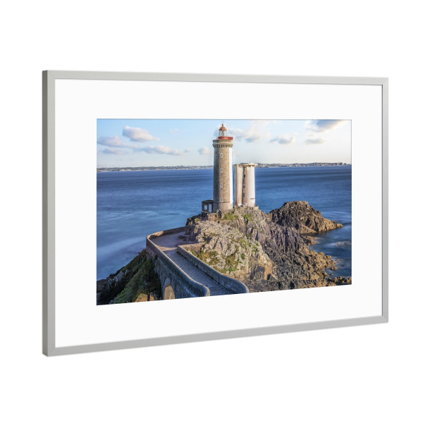 Poster mit Rahmen Silber "Bretagne Leuchtturm" artboxONE - Reise,Architektur,Reise / Strand und Meer,Reise / Länder