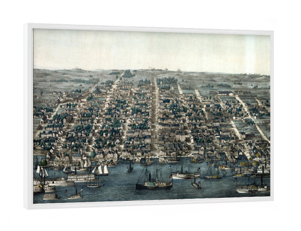 Poster mit weißem Rahmen "Map of Alexandria - Virginia" artboxONE - Städte,Architektur