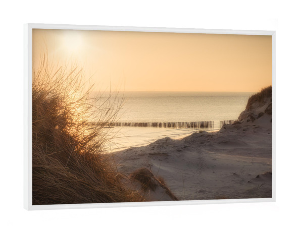 Poster mit weißem Rahmen "Sonnenuntergang von Zeeland" artboxONE - Natur,Reise,Reise / Strand und Meer