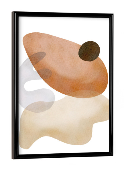 Poster mit schwarzem Rahmen "Beige Abstract Geometric" artboxONE - Abstrakt,Geometrie
