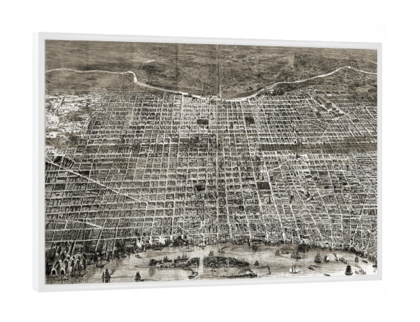 Poster mit weißem Rahmen "Philadelphia-Karte" artboxONE - Kartografie