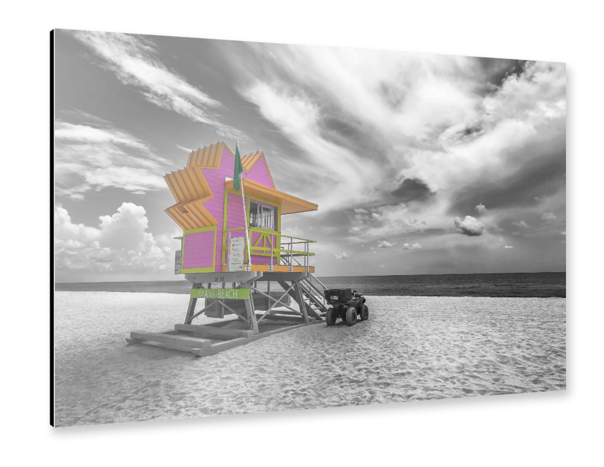 Alu-Dibond "MIAMI BEACH Pink Florida Flair" 75x50 cm artboxONE