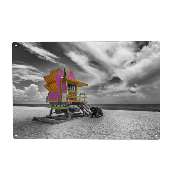 Holzbild "MIAMI BEACH Pink Florida Flair" artboxONE - Architektur,Reise / Strand und Meer,Reise / Länder