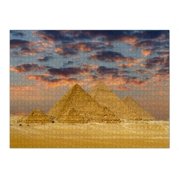 Puzzle Ravensburger "Die Pyramiden im Sonnenuntergang" artboxONE - Architektur,Reise / Afrika