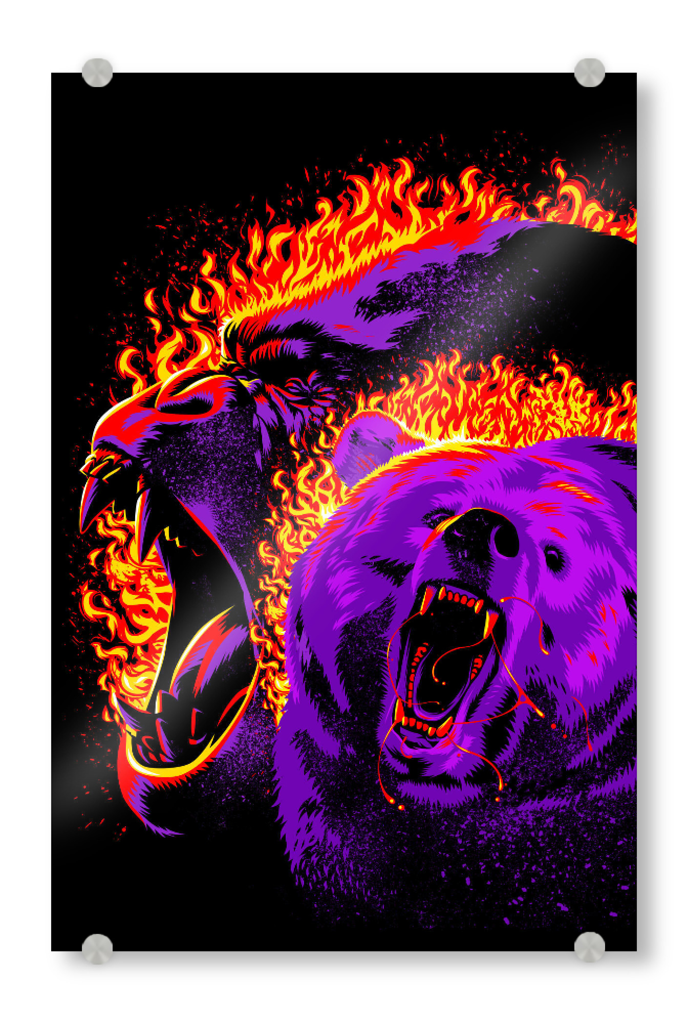 Acrylglasbild "Gorilla und Bär aus der Hölle" artboxONE - Tiere,Fiktion