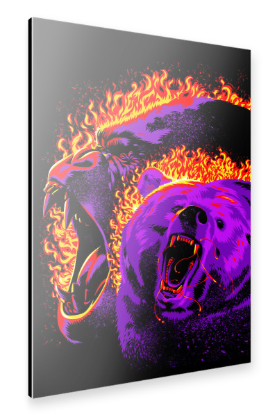 Alu-Dibond "Gorilla und Bär aus der Hölle" 30x20 cm artboxONE