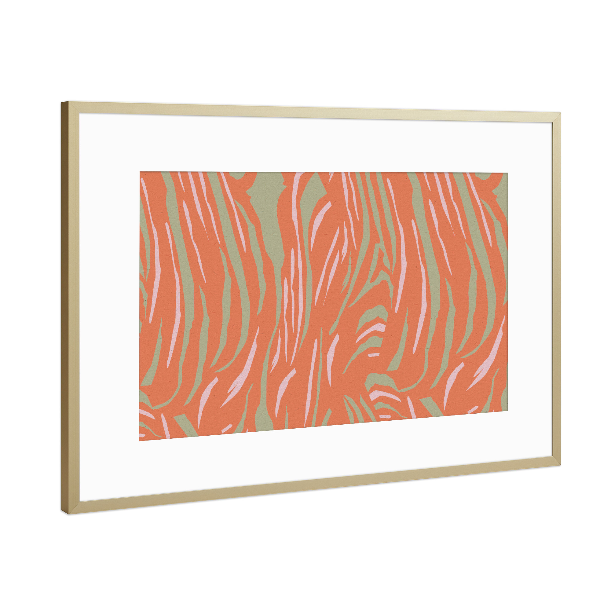 Poster mit Rahmen Gold "Zebra Safari Style" artboxONE - Natur,Tiere,Abstrakt
