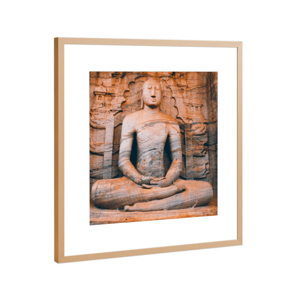 Poster mit Rahmen Kupfer "The Sitting Buddha" artboxONE - Reise,Architektur,Reise / Asien