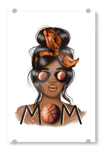 Acrylglasbild "Basketball-Mutter-Illustration" artboxONE - Fashion,Sport,Sport / Motivation,Für Mama,Lustig
