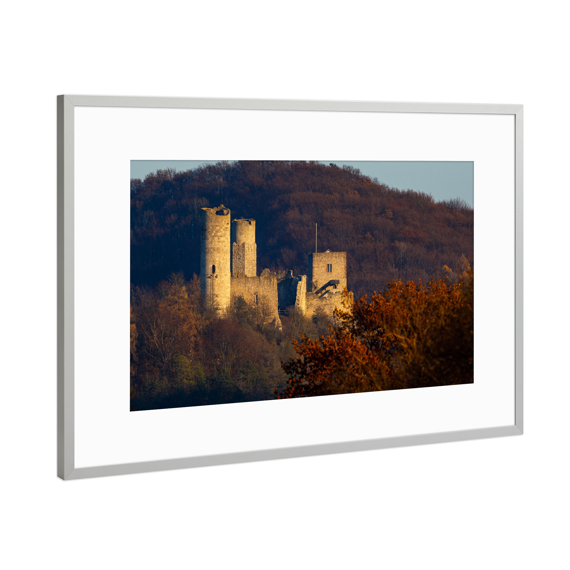 Poster mit Rahmen Silber "Die Ruine Brandenburg" artboxONE - Natur,Architektur