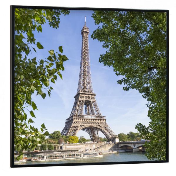Poster mit schwarzem Rahmen 30x30 cm "PARIS Eiffelturm & Seine" artboxONE - Architektur,Städte / Paris