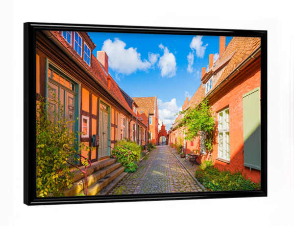 Poster mit schwarzem Rahmen "Die Altstadt von Stralsund" artboxONE - Städte
