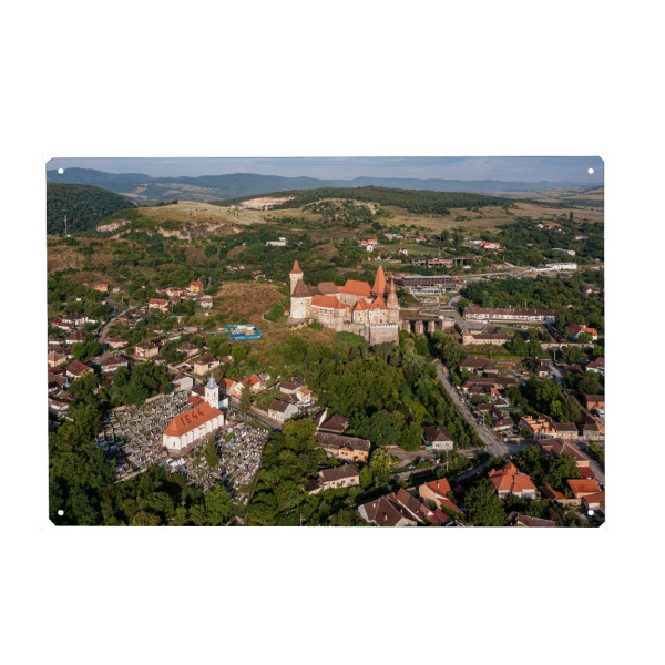 Metall Poster "Burg Hunedoara in Rumänien" artboxONE - Städte,Architektur