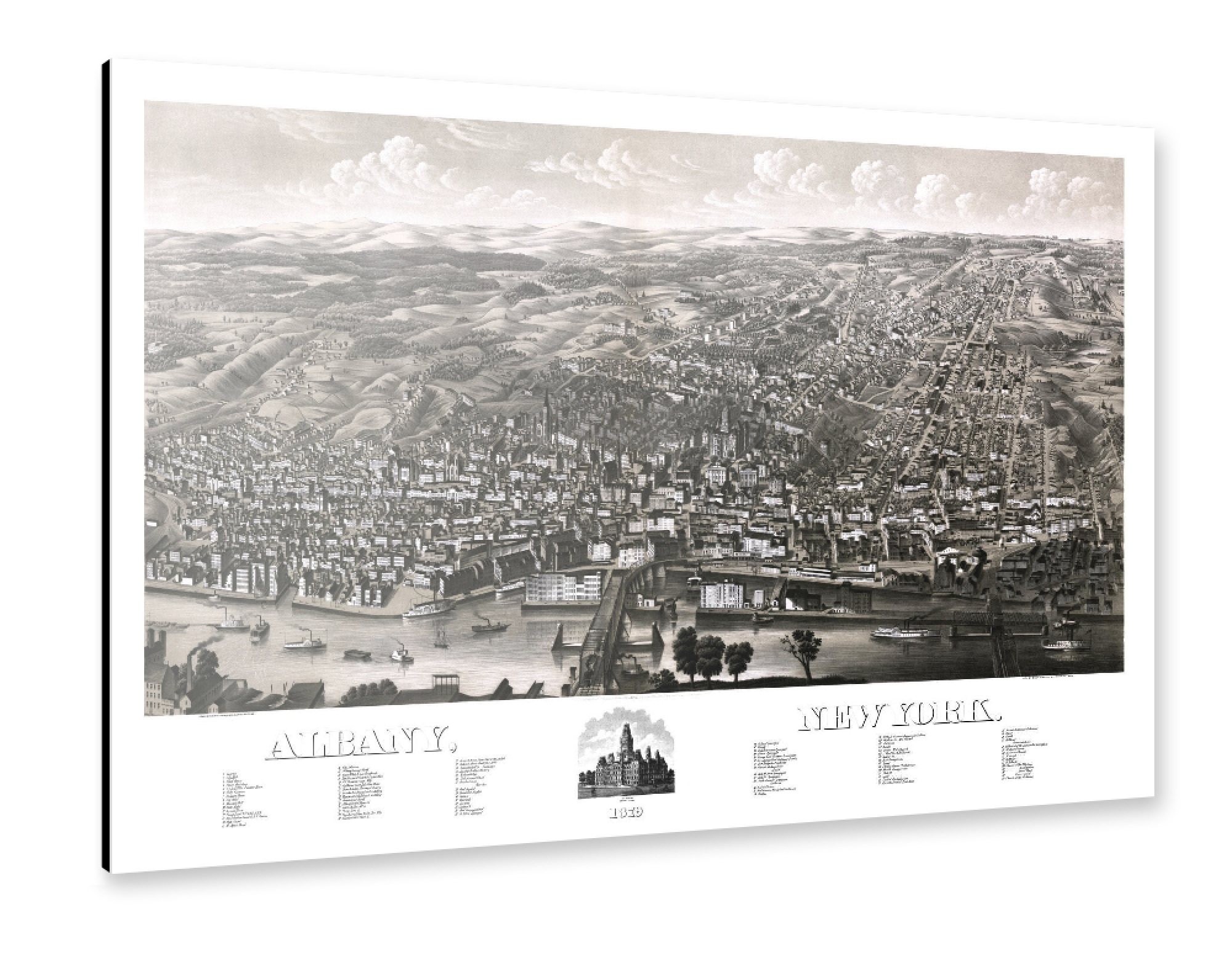 Alu-Dibond "Albany-New York-1879-Karte" 75x50 cm artboxONE