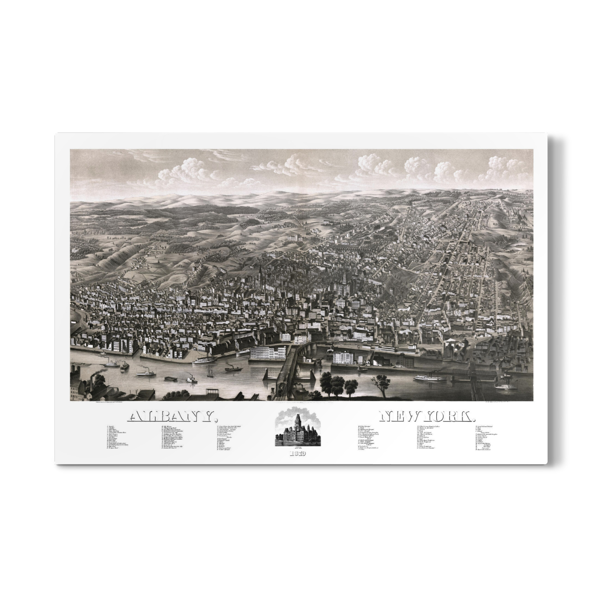 Galerie-Print "Albany-New York-1879-Karte" 75x50 cm artboxONE