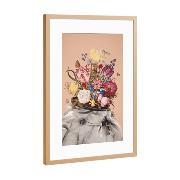 Poster mit Rahmen Kupfer "Enkel Dika - Florescence" artboxONE - Floral,Abstrakt,Galaxy - Astronaut,Galaxie,Weltall,All,Planet,Blume,Blüte,Blumenstrauß