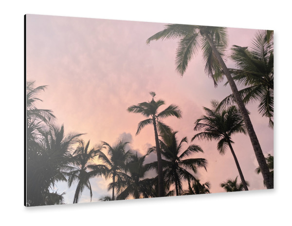 Alu-Dibond "Sunset Palmtrees" 30x20 cm artboxONE