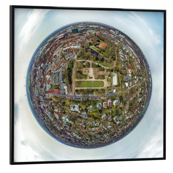 Poster mit schwarzem Rahmen 30x30 cm "Hamburg-Bergedorf Planet" artboxONE - Städte,Städte / Hamburg,Natur,Reise,Architektur