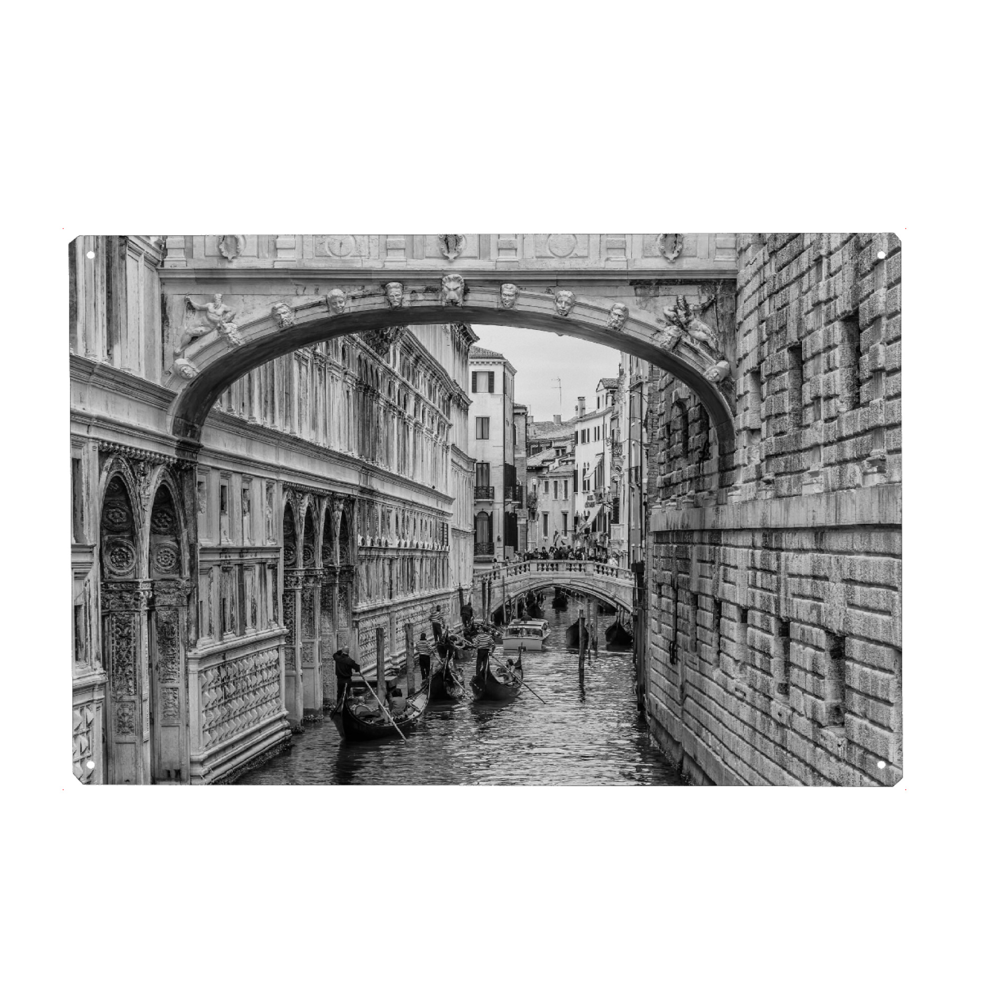Metall Poster "Seufzerbrücke, Venedig, Italien" artboxONE - Schwarzweiß,Architektur,Städte / Venedig