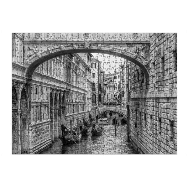 Puzzle Ravensburger "Seufzerbrücke, Venedig, Italien" artboxONE - Schwarzweiß,Architektur,Städte / Venedig