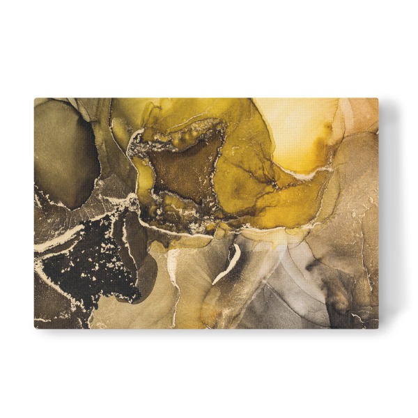 Leinwandbild "Malen mit Alkoholtinte" artboxONE - Abstrakt - Alkoholtinte,Gold,Glitzer,Flüssigkeit,Kunst,Braun,Aquarell,Tinte,Strudel,Marmor