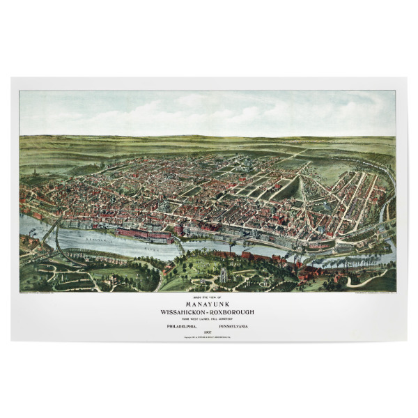 Poster 30x20 cm "Bildliche Karte von Philadelphia" artboxONE - Städte,Architektur,Kartografie