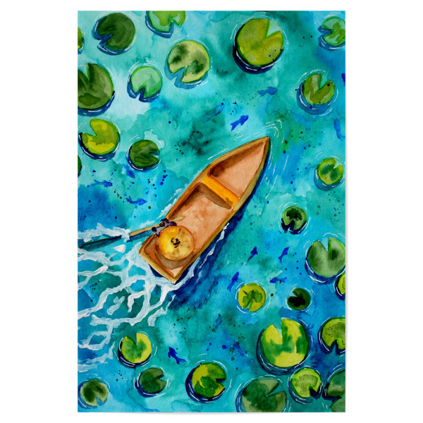 Poster "Bootsfahrt auf See in türkis" artboxONE - Natur,Reise / Asien