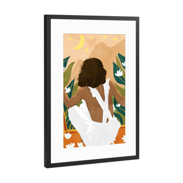 Poster mit Rahmen Schwarz (Metallic) "Wilde Welt und rebellisches Herz" artboxONE - Natur,Film,Menschen