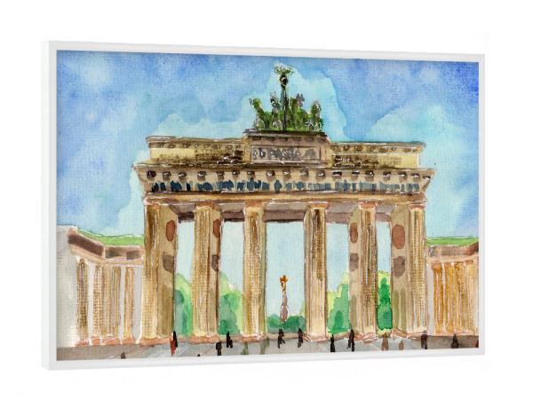 Poster mit weißem Rahmen "Brandenburger Tor Berlin" artboxONE - Städte / Berlin,Architektur,Reise / Länder