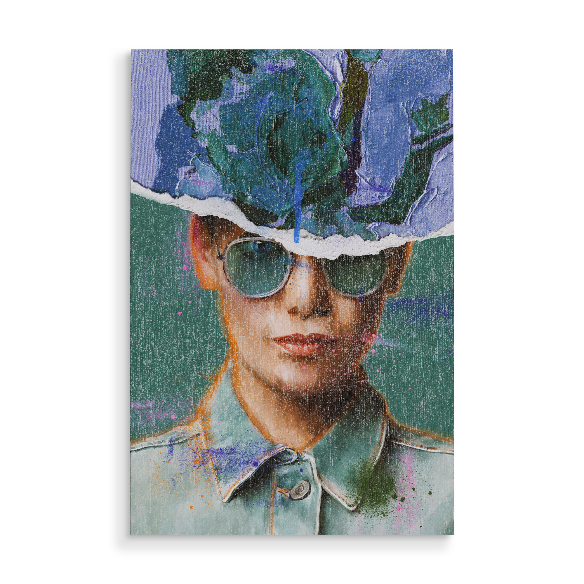Holzbild "Lizzie Green" artboxONE - Abstrakt,Menschen,Fashion