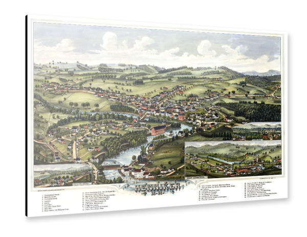 Alu-Dibond "Bildliche Karte von New Hampshire" 30x20 cm artboxONE