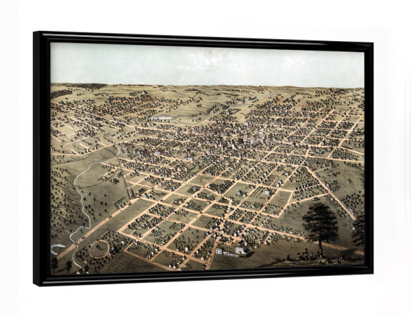 Poster mit schwarzem Rahmen "Karte von Belleville - Illinois" artboxONE - Kartografie